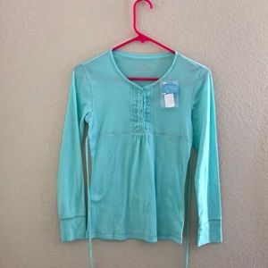 Teal long sleeved top